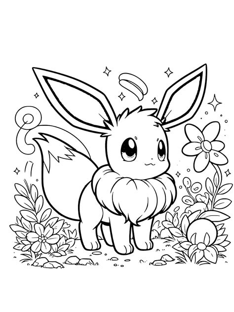 pokemon coloring pages|Eevee Pokemon coloring page 